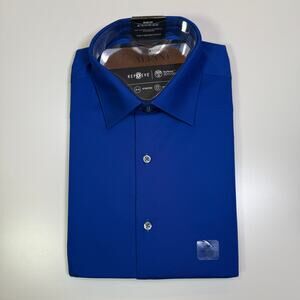Alfani Men's Slim-Fit Temp Regulating Dress Shirt, Lazulite 16-16.5 32-33 $65